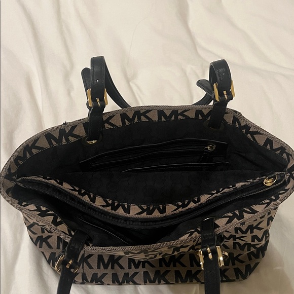 Michael Kors Monogram Black and Tan Tote - Picture 5 of 5